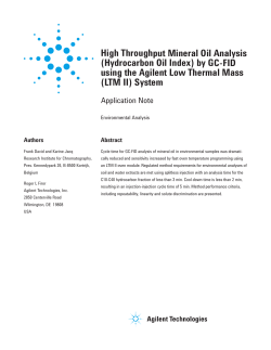 High Throughput Mineral Oil Analysis (Hydrocarbon Oil Index) by