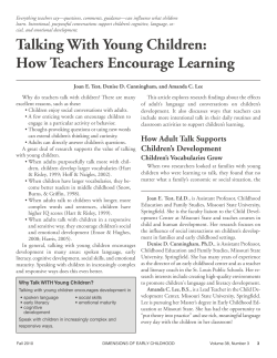 Talking With Young Children - Southern Early Childhood Association