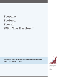 prepare. protect. prevail. With the hartford.SM