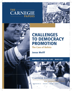 Challenges to Democracy Promotion: The Case of Bolivia