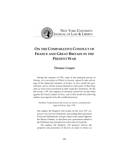 On the Comparative Conduct of France and Great Britain in the