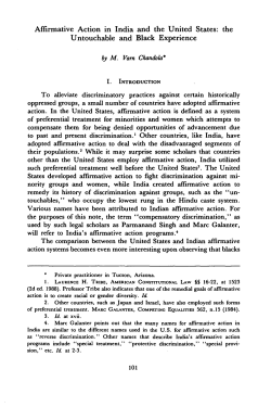 Affirmative Action in India and the United States: The Untouchable