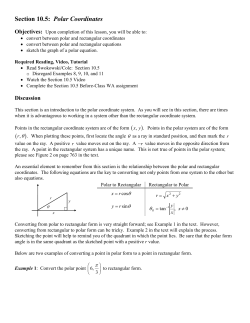 Section 10.5: Polar Coordinates