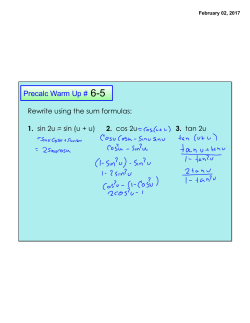 Precalc Warm Up # 6-5