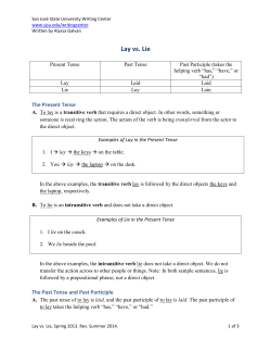 Lay vs. Lie - San Jose State University