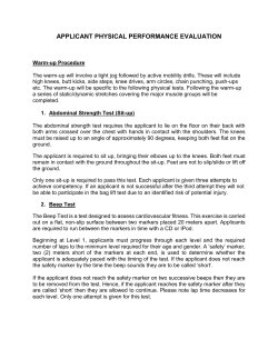 Applicant Physical Performance