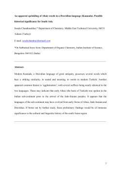 1 An apparent sprinkling of Altaic words in a Dravidian language