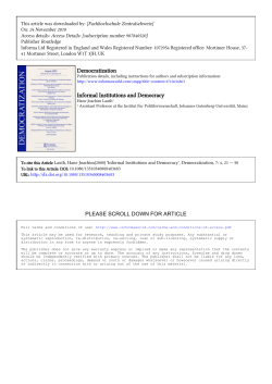 Democratization Informal Institutions and Democracy