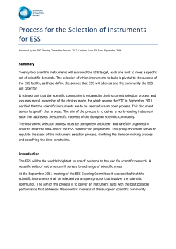 Process for the Selection of Instruments for ESS