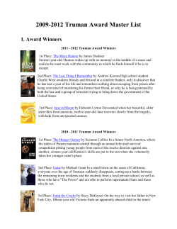 2009-2012 Truman Award Master List 1. Award Winners