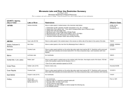 Minnesota Lake and River Use Restriction
