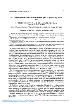 n-3 Essential fatty acids decrease weight gain in