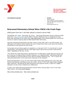 Briarwood Elementary School Wins YMCA`s My Fresh Page
