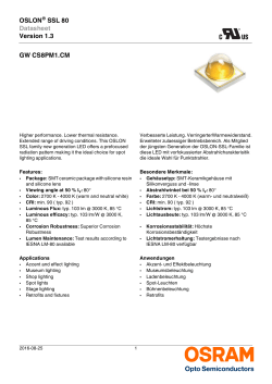 OSLON&reg; SSL 80 Datasheet Version 1.3 GW CS8PM1.CM
