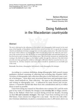 Doing fieldwork in the Macedonian countryside