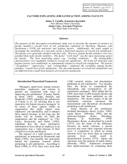factors explaining job satisfaction among faculty