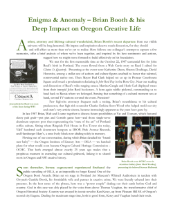Brian Booth - Oregon Cultural Heritage Commission