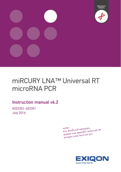 miRCURY LNA&trade; Universal RT microRNA PCR