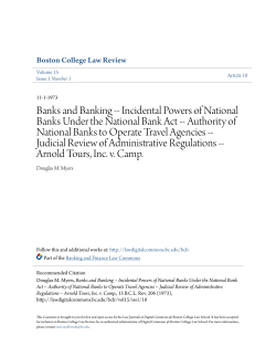 Incidental Powers of National Banks
