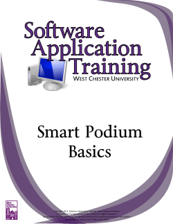 Smart Podium Basics - West Chester University