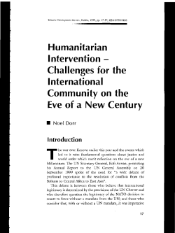 Humanitarian Intervention - Challenges for the