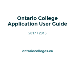 Ontario College Application User Guide