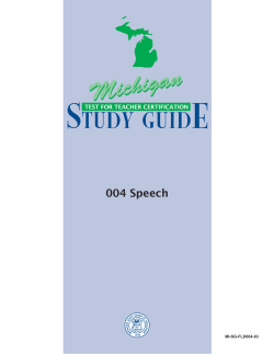 Speech - Michigan Test for Teacher Certification
