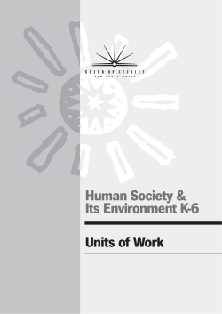 Units of Work - Board of Studies