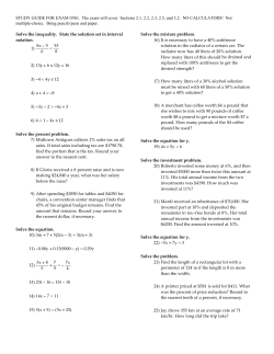 STUDY GUIDE FOR EXAM ONE. The exam will cover Sections 2.1