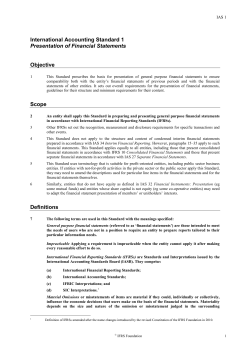 International Accounting Standard 1 Presentation of