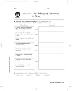 GUIDED READING The Challenge of Democracy in Africa