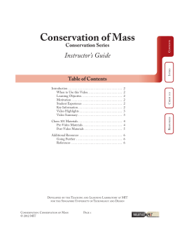 Conservation of Mass - MIT Teaching and Learning Laboratory