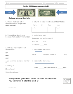 Dollar Bill Measurement Lab!