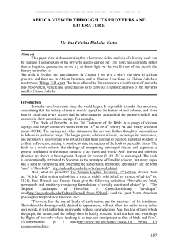 africa viewed through its proverbs and literature