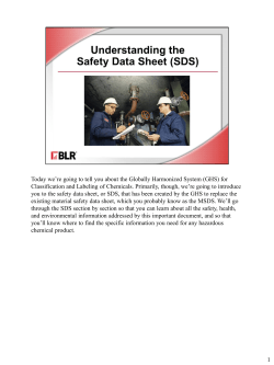 Understanding the Safety Data Sheet (SDS)