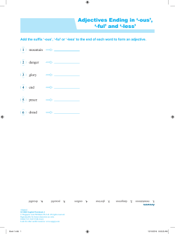 Adjectives Ending in `-ous`, `-ful` and `-less`