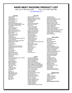 haen meat packing product list