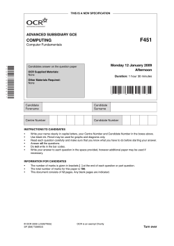 Question paper - Unit F451/01 - Computer fundamentals