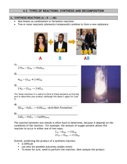 4.2 TYPES OF REACTIONS: SYNTHESIS AND DECOMPOSITION