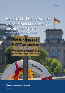 Berlin to the rescue? A closer look at Germany`s position on Brexit