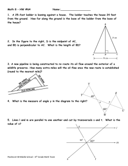 Math 8 – HW #64 Name: 1. A 25-foot ladder is leaning