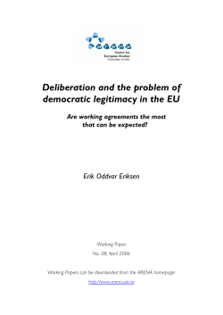 Deliberation and the problem of democratic legitimacy in the EU