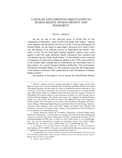 a muslim and christian orientation to human rights: human dignity