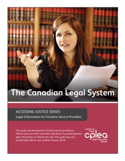 The Canadian Legal System