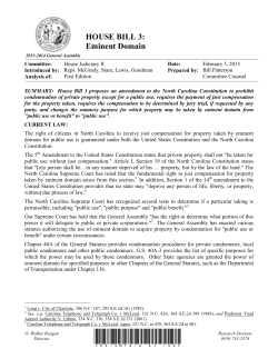 HOUSE BILL 3: Eminent Domain - North Carolina General Assembly