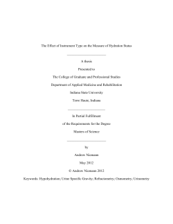 The Effect of Instrument Type on the Measure of Hydration Status A