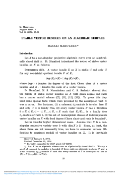 STABLE VECTOR BUNDLES ON AN ALGEBRAIC SURFACE
