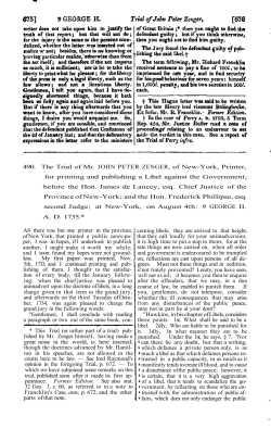 490. The Trial of Mr. JOHN PETER ZENGER, of New