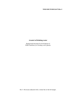 Arsenic in Drinking-water - World Health Organization