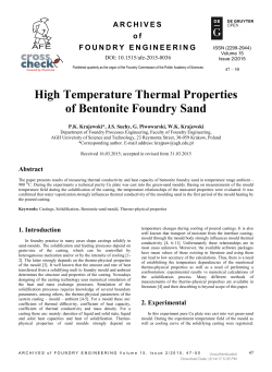 High Temperature Thermal Properties of Bentonite Foundry Sand